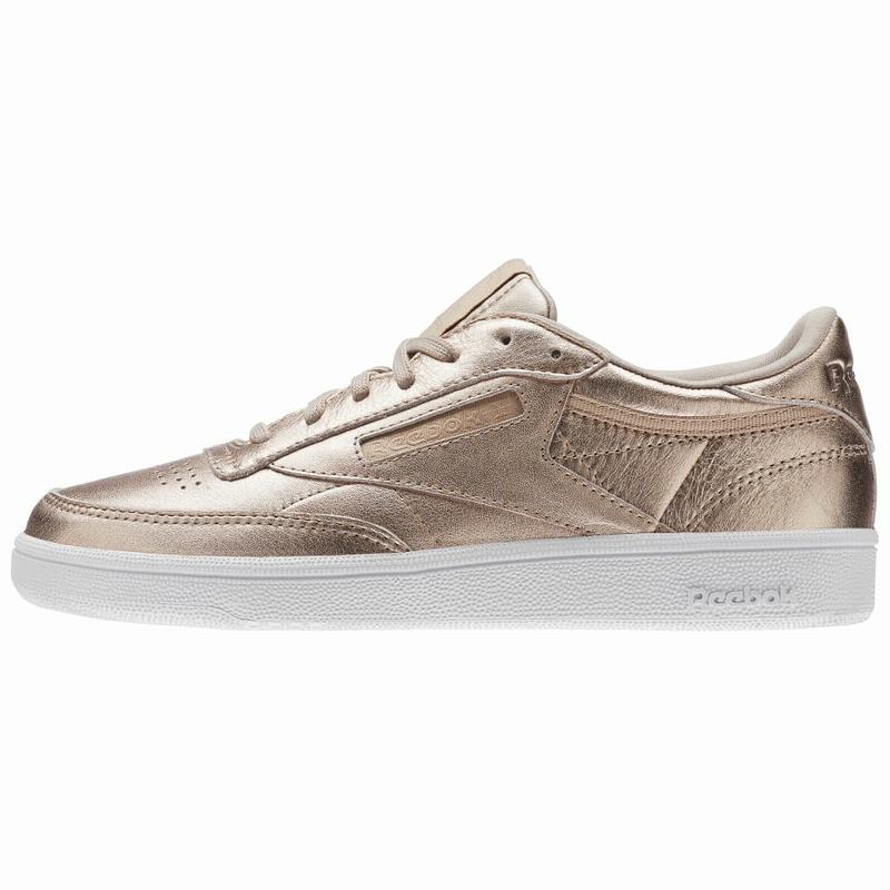 Tenisi Reebok Club C 85 Melted Metals Dama Aurii/Albi Romania NF1507VC